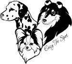 collie dalmatian papilion dog vector logo