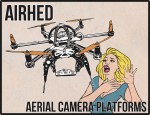 Dron scaring woman vector illustration