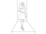 Woman modelling illustration